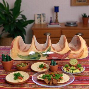 Hand Painted Ceramic Taco Holder